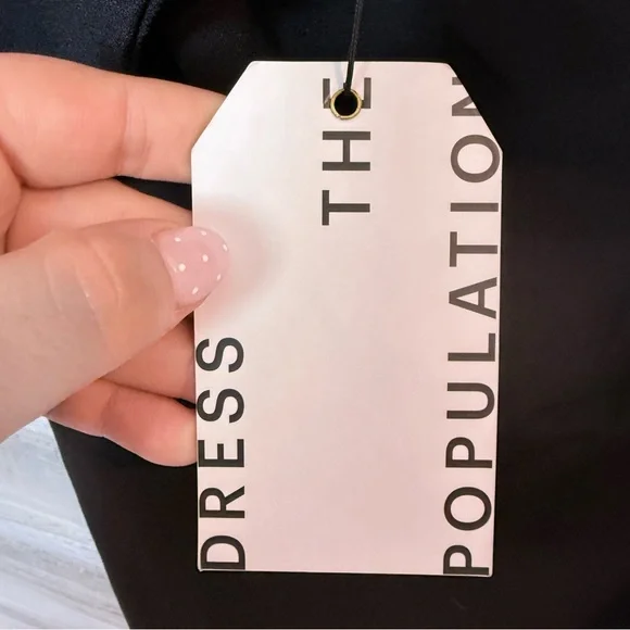 NWT Dress The Population Tiffany One-Shoulder Midi Dress in Black - Large - Picture 4 of 11